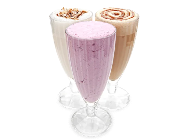 Three Delicious Milkshakes PNG Transparent Background