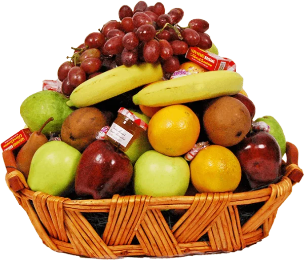 Deluxe Fruit Basket PNG Transparent Background