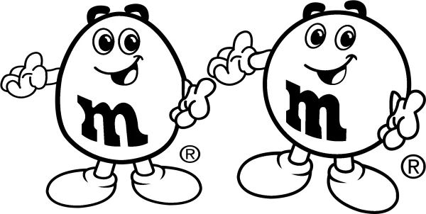 M&M's Characters Thumbs Up Outline PNG