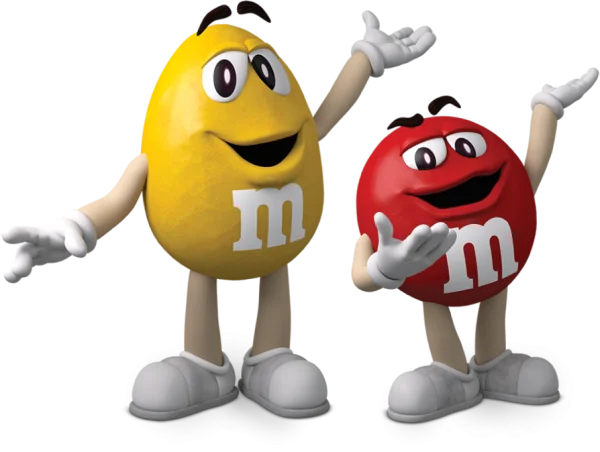 M&M's Characters Yellow and Red PNG Transparent