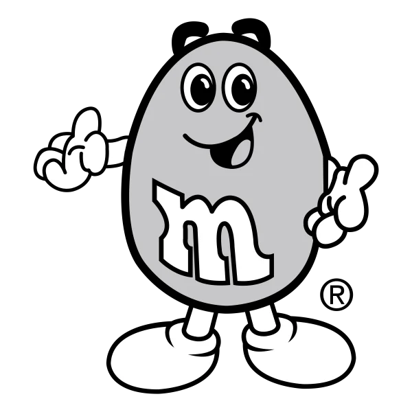 Gray M&M's Character Mascot PNG Transparent
