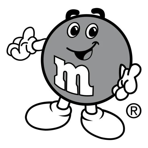 M&M's Gray Character Logo PNG