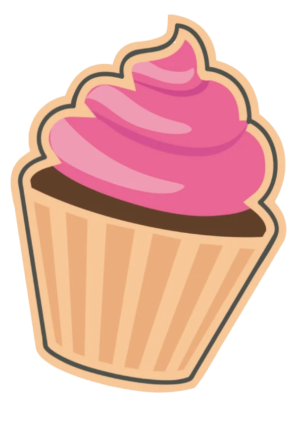 Pink Frosted Cupcake PNG Transparent Background