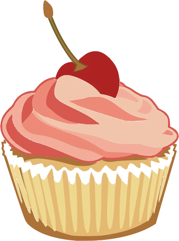 Cupcake with Cherry PNG Transparent Background