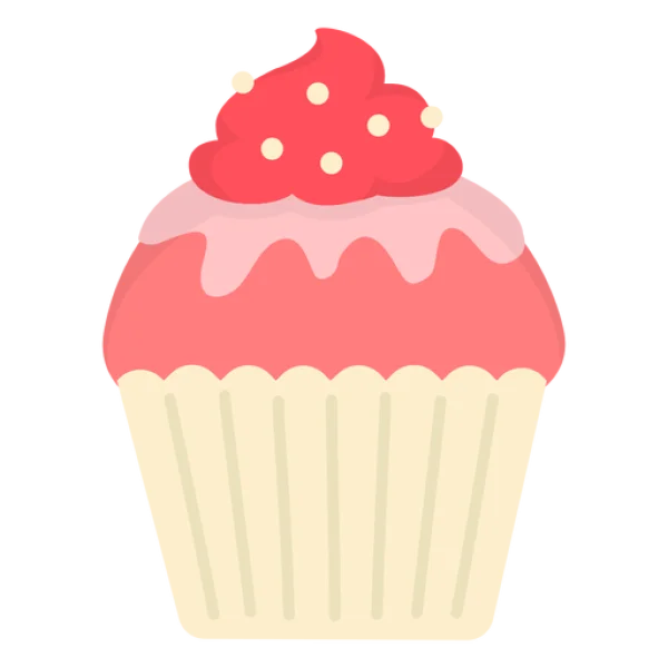 Pink Cupcake with Sprinkles PNG