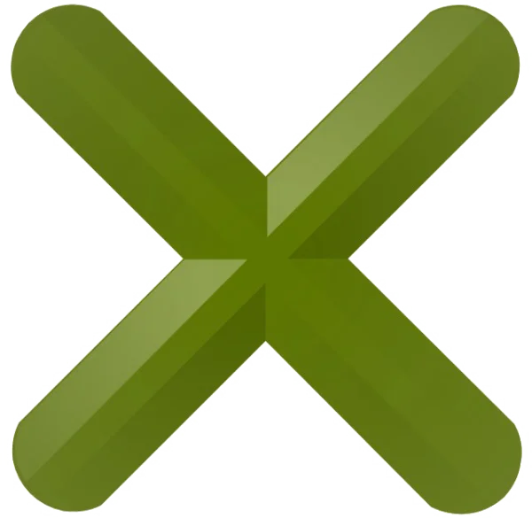 Green 3D X Mark Icon PNG Transparent Background