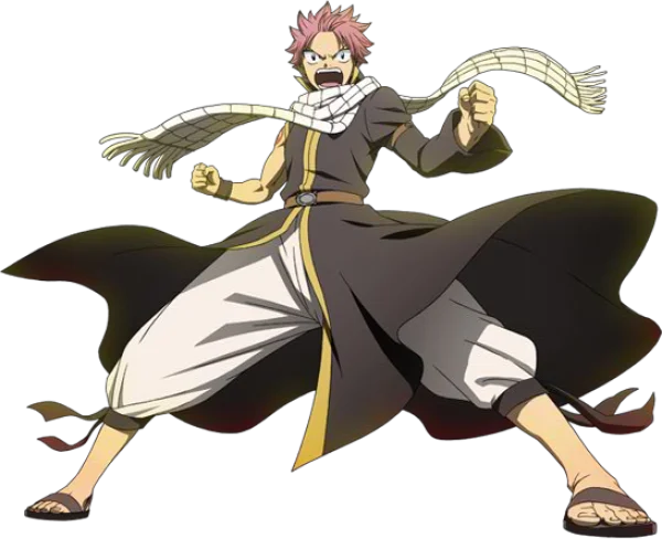 Natsu Dragneel Fierce Pose Fairy Tail PNG