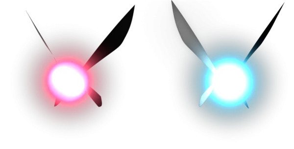 Red and Blue Lens Flares PNG Transparent Background