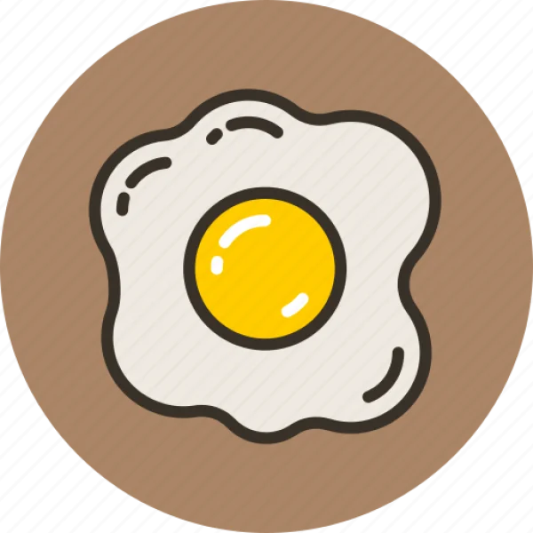 Fried Egg Cartoon Icon PNG Transparent Background