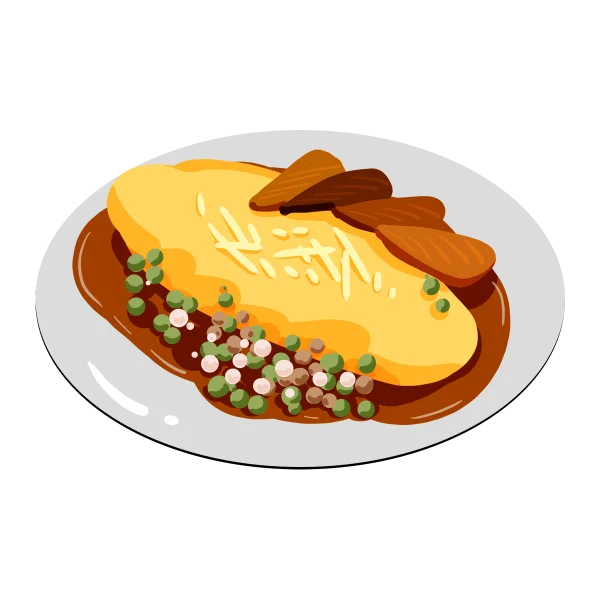 Savory Omelet Dish PNG Transparent Background