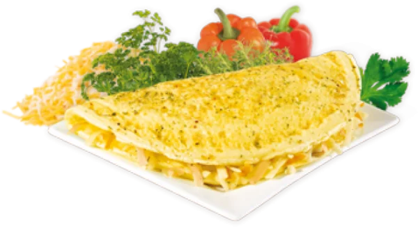 Delicious Omelette with Cheese and Vegetables PNG