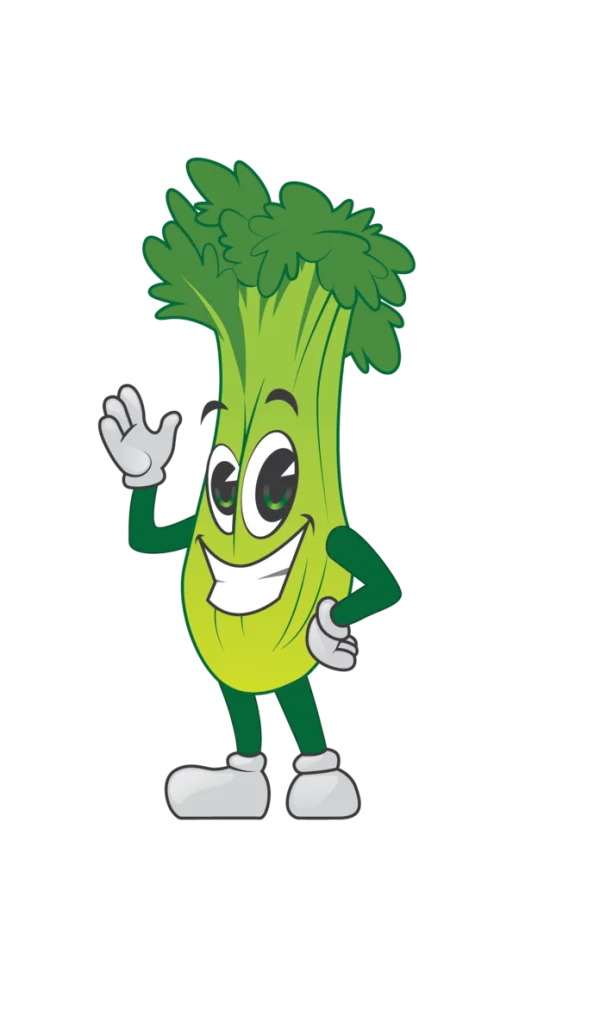 Happy Celery Stalk Cartoon PNG
