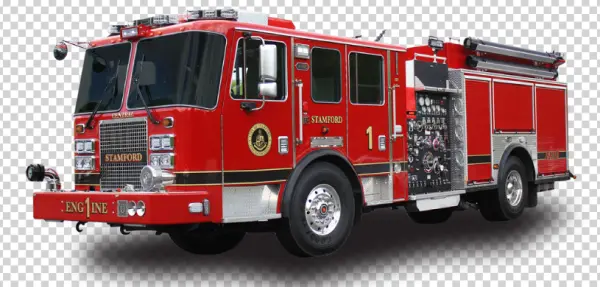 Red Fire Truck Engine 1 PNG Transparent Background