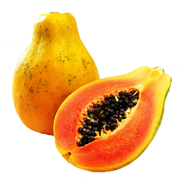 Fresh Papaya Whole and Sliced PNG Transparent Background