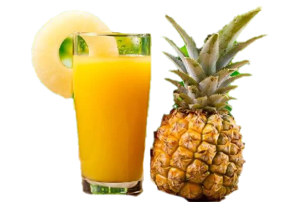 Fresh Pineapple and Juice Glass PNG Transparent Background