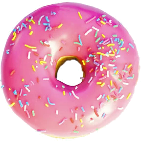 Pink Donut with Colorful Sprinkles PNG