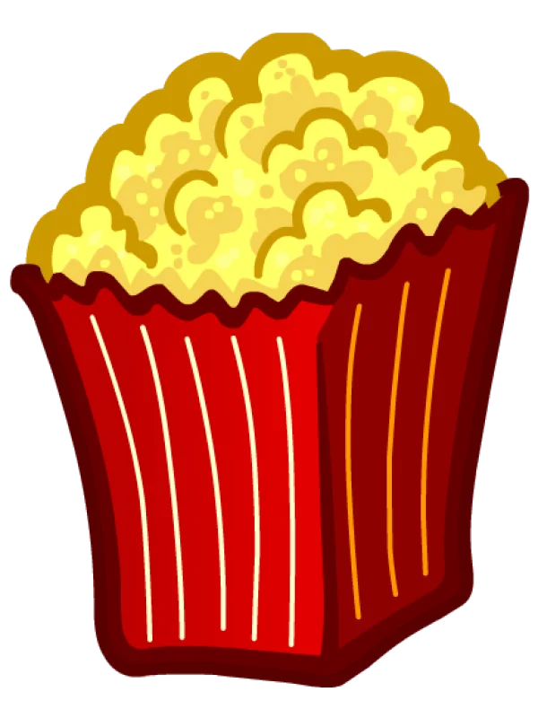 Popcorn in Red Box PNG Transparent Background