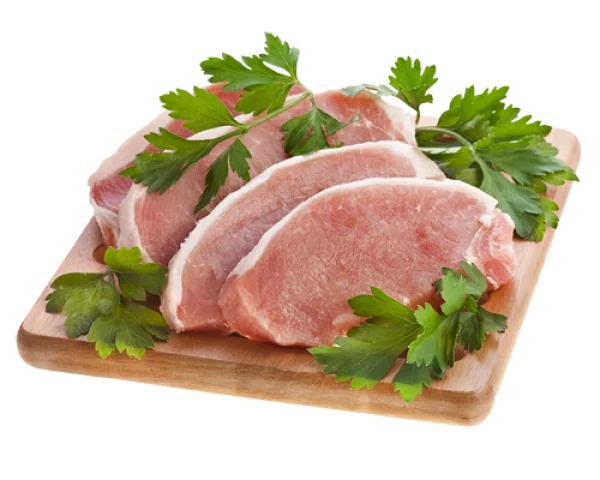 Raw Pork Chops with Parsley PNG Transparent Background