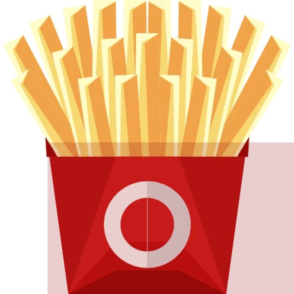 Cartoon French Fries in Red Box PNG Transparent