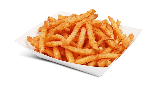 Seasoned French Fries in Paper Tray PNG Transparent Background