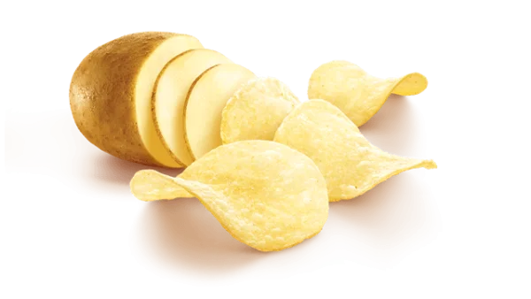 Sliced Potato and Golden Chips PNG Transparent Background