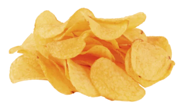 Pile of Golden Potato Chips PNG Transparent