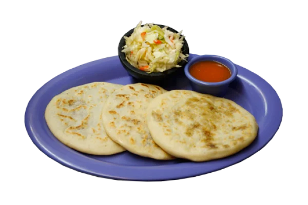 Pupusas with Curtido and Salsa Transparent PNG