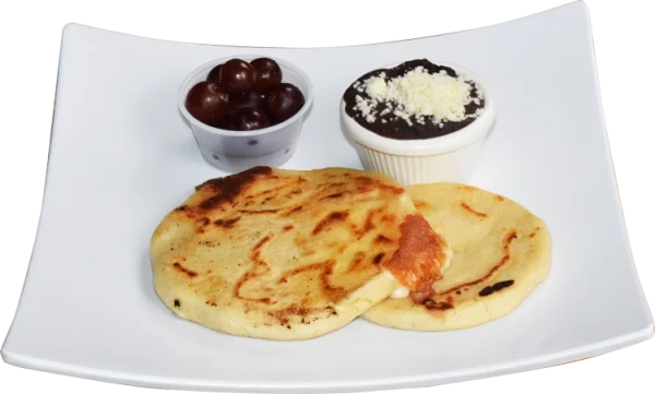 Pupusas with Beans and Grapes PNG Transparent Background