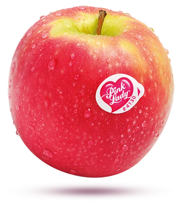 Pink Lady Apple with Water Droplets PNG