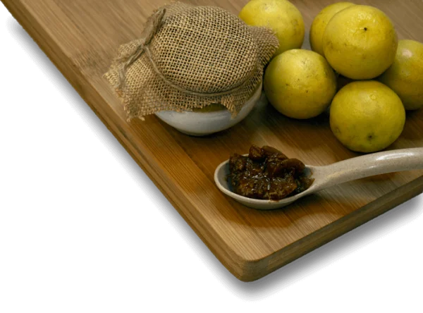 Lemon Pickle Jar and Fresh Lemons PNG Transparent Background