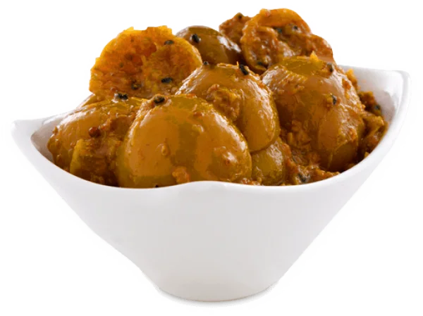 Indian Achaar Pickle in White Bowl PNG