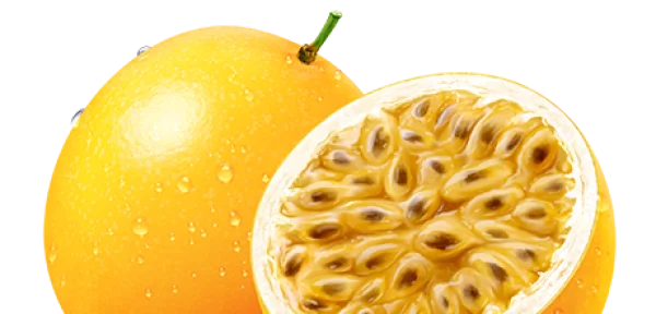 Fresh Passion Fruit Whole and Cut PNG