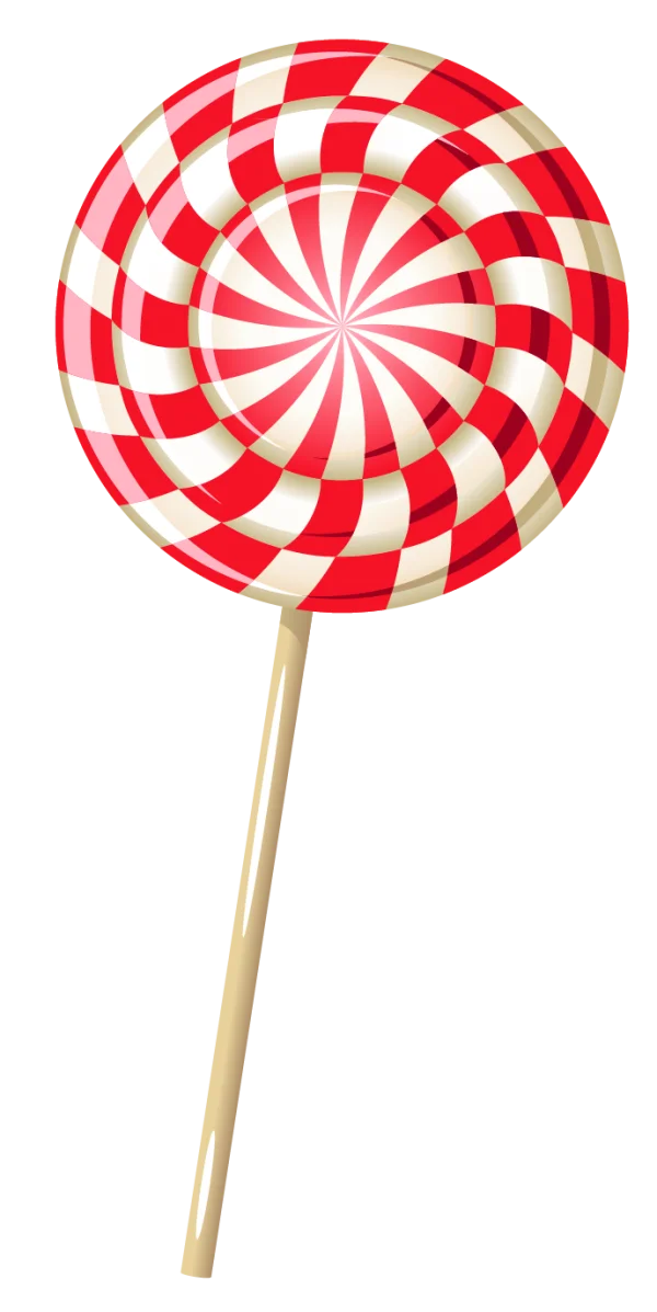 Red and White Swirl Lollipop PNG