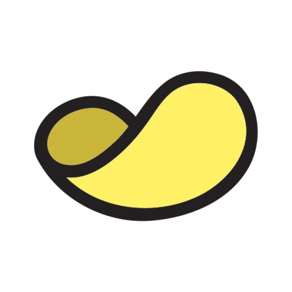 Stylized Yellow Potato Chip PNG Transparent