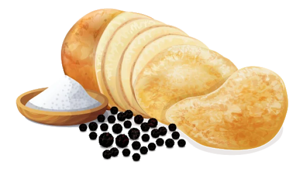 Potato Chips with Salt and Pepper PNG Transparent Background