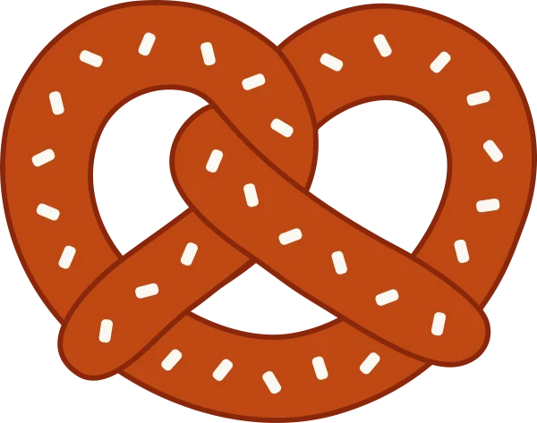 Cartoon Pretzel with Salt PNG Transparent Background