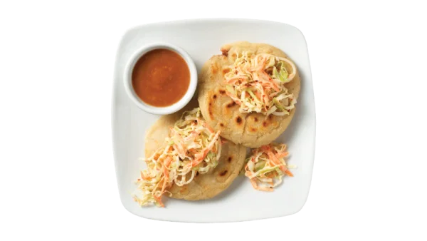Pupusas with Curtido and Salsa PNG Transparent Background