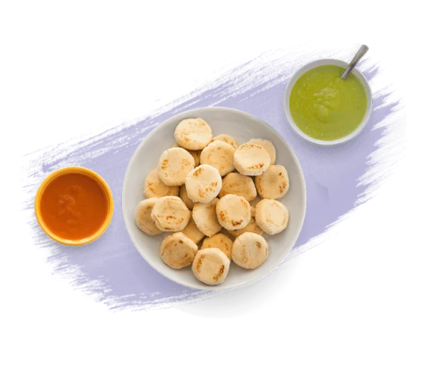 Arepas with Salsa and Guacamole PNG Transparent