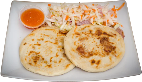 Pupusas with Curtido and Salsa PNG Transparent Background