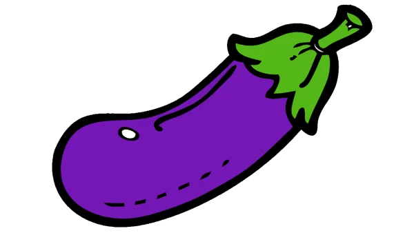 Cartoon Purple Eggplant PNG Transparent