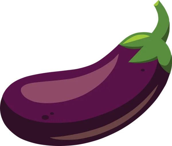 Cartoon Eggplant PNG Transparent Background