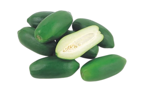 Green Papaya Pile with Half Cut Transparent PNG