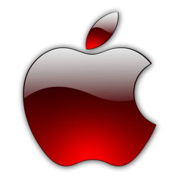 Red Glossy Apple Logo PNG Transparent