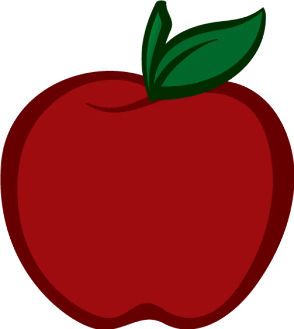 Red Apple with Green Leaf PNG Transparent Background