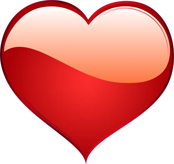 Glossy Red Heart PNG Transparent Background
