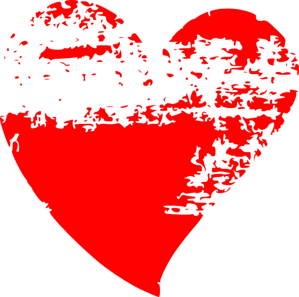 Distressed Red Heart PNG Transparent Background