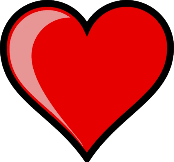 Vibrant Red Heart Symbol PNG Transparent Background
