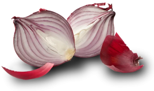 Red Onion Halves and Peels PNG Transparent