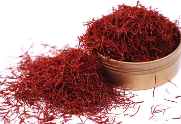 Saffron Threads Spilling from Tin PNG Transparent Background