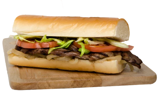 Steak Sub Sandwich with Fresh Veggies PNG
